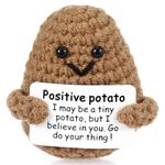 Draupnir Positive Potato, 3 inch Mini Funny Knitted Wool Potato Toy with Positive Card,Cute Creative Positive Life Doll Potato for Birthday Gift Encouragement Decoration Party…