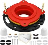 Universal Toilet Flange Repair Kit TF02-RI – Includes Flange, Elastic Wax Ring Gasket & Waterproof Sealing Tape with Brass Bolts, Better Than Toilet Wax Seal, Double Sealing Protection
