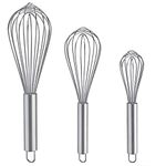 GOOD STUFF GOOD STUFF 3 Pcs Large Small Metal Mini Whisk Sets, Stainless Steel Egg Wire Tiny Whisks for Cooking Baking, Kitchen Tool Utensil, Beater Balloon Whisker/Wisks/Wisker for Stirring