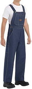 Red Kap Men's Denim Bib Overall, Denim, 40W x 32L