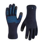 DexShell Waterproof Knit Gloves Merino Wool Inners Touchscreen Running Cycling Spring & Autumn for Men and Women ThermFit 3.0, Heather Blue, Unisex Large