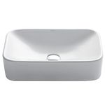 Kraus KCV-122 White Rectangular Ceramic Bathroom Sink