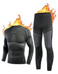 NOOYME Thermal Underwear for Men Long Johns for Men, Base Layer Men for Cold Weather Black-grey