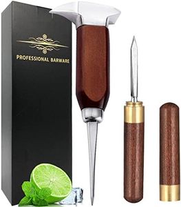 Ice Pick - 17cm / 7" Stainless Steel Ice Chipper with Wood Handle, Japanese Style Ice Crusher ideal for Bars, Bartender. Best Carving Tool (7 inch)