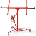 Rovibek Drywall Lift 11FT, Drywall Jack Lift for Ceiling, 360° Adjustable Drywall Panel Hoist, 150LBS Heavy Duty Drywall Lifter, Foldable Sheetrock Lift, Drywall Lift for Home Improvement (Red)