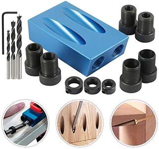 Pocket Hole Jig Kit,14pcs/Set 15 Degree Angle Oblique Hole Locator Positioner Drilling Bits Hole Jig Clamp Kit Woodwork Locator Woodworking Guide Tool Dowel Drill Joinery Kit 6/8/10mm LIBERHAUS