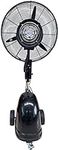 Cool-Off Island Breeze Oscillating Misting Fan, 3 Cooling Speeds with 12 Gallon Tank, Adjustable Height, Art Deco Pedestal Fan for Backyards, Patios and More, 26 Inch, Black