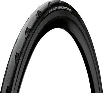 Continental Grand Prix 5000 S TR - Tubeless Road Bike Tire | Fast, Light, Durable - BlackChili, Vectran Breaker, LazerGrip, Active Comfort Technology (Black) (700x32)