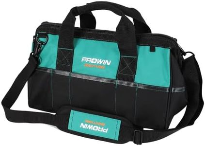 Prowin 16-inch Wide Mouth Tool Bag Multi-pocket Tool Organizer with Adjustable Shoulder Strap, Tool Tote Bag for Men