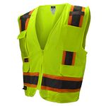 Radians SV6-2ZGM-L Two Tone Class 2 Surveyor Polyester Mesh Vests with Contrasting Trim