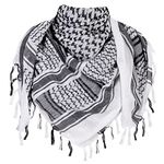 Chalier Fashion Shemagh Scarf Men/Women 100% Cotton Military Mens keffiyeh Scarf Tactical Desert Arab Scarf for Men,Yasser Arafat kufiya scarf Many Colours