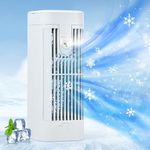 Portable Air Cooler, Mini Air Conditioner Desk Fan with Water Tank,Humidifier Personal Water-cooled Air Cooler Quiet Air Misting Fan for Home, Office,Kitchen 3 Speeds with Night Light