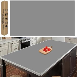 72''x36'' Large Silicone Mat for Kitchen Counter, Non-Slip Heat Resistant Countertop Protector, Waterproof Multipurpose Mat for Kitchen Island, Light Gray