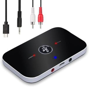 Ozvavzk Trasmettitore Ricevitore Bluetooth 5.0,, 2 in 1 Wireless Mini Adattatore Audio con Uscita 3,5 mm Supporto MP4/TV/PC/Auto/Laptop/Sistema Home Stereo (Nero)