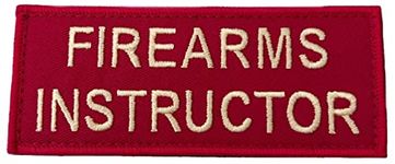 Firearms Instructor Patch (4 Inch) Embroidered Badge (Hook + Loop) Fastener Backing Multi Use/Tactical/Uniform Patches