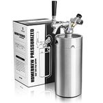 TMCRAFT 128oz Mini Keg Growler, Pressurized Stainless Steel Home Keg Kit System with Updated Co2 Regulator Keeps Fresh and Carbonation for Homebrew, Craft and Draft Beer