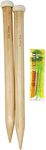 KnitPal 14-inch (35cm) Wooden Knitting Needles Size 50 - Real Oak Wood Large Knitting Needles for Chunky Yarn - Straight Knitting Needles Single Pointed with eBook - 1 Pair US Size 50 (25mm)