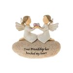 Angels Your Friendship Has Touched My Heart Sentimental Pebble Gift,White