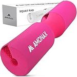 AMONAX Barbell Squat Pad, Extra Thick Foam Padding for Neck & Shoulder Support, Heavy Duty Gym Fitness Workout Cover for Women Hip Thrusts, Weight Lifting (Pink)