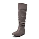 DREAM PAIRS Women's Knee High Boots and Pull On Fall Weather Boots, Ladies' Fashion and Comfortable Walking Boots, Zippers Boots, and Flats,Size 7,Wide/Calf/Taupe,BLVD-W