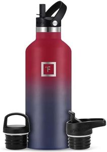 IRON °FLASK Bouteille d'eau de sport à bouche étroite - 32 oz, 3 couvercles (couvercle en paille), acier inoxydable isolé sous vide, chaud froid, moderne à double paroi, tasse thermo simple