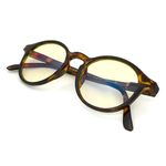 J+S Unisex Adult Classic Round Blue Light Glasses, Mana-Tortoise Frame-Low Color Distortion Lens, 1 Count (Pack of 1)