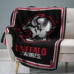 Sleep Squad Buffalo Sabres Goat Head Logo 60 x 80 Raschel Plush Blanket an NHL Super-Soft Throw