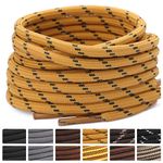 Stepace Round Shoelaces [2 Pairs] Heavy Duty Boot Shoe Laces for Hiking Work Boots Yellow Black-160 (Dots)