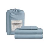 LANE LINEN 100% Cotton Sheets - 3 Pc Twin Sheet Set, Soft Sateen Sheets, 450 Thread Count Bed Twin Sheets, Breathable Sheets Twin Size Bed Set, Cooling Sheets, Deep Pocket Sheets - French Blue