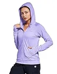 FitsT4 Womens UPF 50+ Sun Protection Hoodie Jackets Full Zip Long Sleeve Fishing Hiking Shirt with Pockets Purple Size L