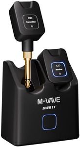 Wireless Guitar System 5.8GHz Digital Transmitter Receiver, 24bit/48kHz Audio, <4.6ms Low Latency, 6 Channels, 30m Outdoor Range, 30H Playtime with Charging Case for Electric Instruments