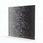 SpeedTiles Hex II SB Metal Range Backsplash - Quick Peel & Stick Installation with Powerful Adhesive - Edge Trims Included - 30 Inch Wide with Adjustable Height - Black