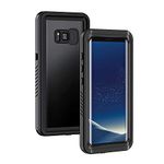 Lanhiem Samsung S8 Case, IP68 Waterproof Dustproof Shockproof Full Body Sealed Underwater Protective Cover with Built-in Screen Protector for Samsung Galaxy S8 (Black)