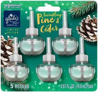 Glade PlugIns Refills Air Freshener, Scented and Essential Oils for Home and Bathroom, Twinkling Pine & Cedar, Limited Edition Scent, 3.35 Fl Oz, 5 Count