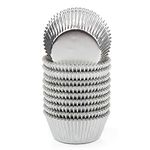 Vibrille Silver Foil Cupcake Liners Standard Muffin Baking Cups 100-count