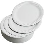 100-Pack White Paper Plates - Premium Quality Disposable Dinnerware - Perfect for Parties, Events, and Everyday Use - Durable, Microwave-Safe, and Biodegradable (9 Inch - 23 cm)