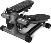 Upreign Mini Stair Stepper for Home Exercise, Weight Capacity 300 LBS, with Digital Display and Resistance Bands, Grey