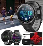 Garmin Forerunner 965 (Black/Powder Gray) Running & Triathlon GPS Smartwatch Gift Box Bundle - AMOLED Display, Lightweight, 31-Hour Battery - Includes PlayBetter Screen Protectors, Wall Adapter & Case