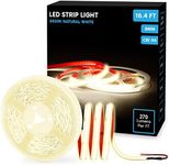 LUXRITE LED Strip Lights 16.4FT, 3500K Natural White, Ultra High Density, 8mm, 270 Lumens/FT, Cut to Length, 3W/FT, CRI 90, 24V Flexible Tape Light, UL Listed - Home and Remodel, Accent Lighting
