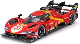 Bburago - 1/24 Scale Model Compatible with Ferrari Racing 499P LMH 2023# 51 Compatible with Antonio Fuoco Champion 2023 Racing Car Model