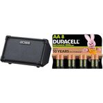 BOSS CUBE Street II Portable Street Performance Amp | CUBE-ST2 & Duracell Rechargeable AA Batteries (Pack of 8), 2500 mAh NiMH, pre-charged