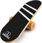 Orbsoul Balance Board Trainer (Handcrafted in Canada) - Canadian Mountain Maple & 100% Organic Cork Roller (Arctic White)