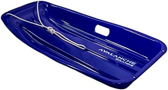 Avalanche Brands | Classic Downhill Toboggan Snow Sled Includes Pull Rope and Handles (Blue 35")