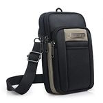 SPAHER Small Men Side Bag Shoulder Bag Outdoor Sports Hiking Waist Pack Crossbody Tactical MOLLE EDC Cellphone Pouch Belt Bum Bag Business Fanny Pack Hip Bag Messenger Sling Bag Travel Gym Bag