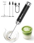 Maestri House Milk Frother with Stepless Speed Control, Rechargeable Frother with Detachable Whisks and Stainless Steel Stand, Drink Mixer for Matcha, Latte, Cappuccino, LunaFro 2.0