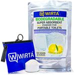 WIRTA Biodegradable Super Absorbent Pee Powder for Portable Toilets - 500g of Lemon-scented Bio-Gel - Just a whit Of Eco Toilet Gel; You Sleep Well Without Odors, And Camping Toilet is Easy to Clean.