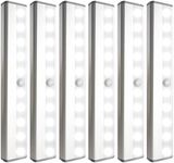 6 Pack LED Motion Sensor Lights, 10 LED Closet Battery Operated Lights, Stick-On Anywhere Magnetic Night Light Bar, Led Safe Light Indoor for Closet Stairs Wardrobe