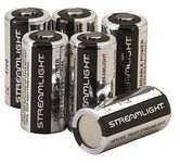 Streamlight 85180 CR123A Lithium Batteries, 6-Pack, Black