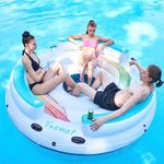 Tzsmat Inflatable Pool Float Island Lounger Raft Lake Float Water Float for Lake River Pool Floating Big Multi Person Party Floatie Toys Relaxation Island Adults