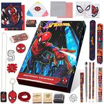 Marvel Advent Calendar 2024 - Stationery Keychains Stamps Advent Calendars for Kids (Spiderman Multicolor)